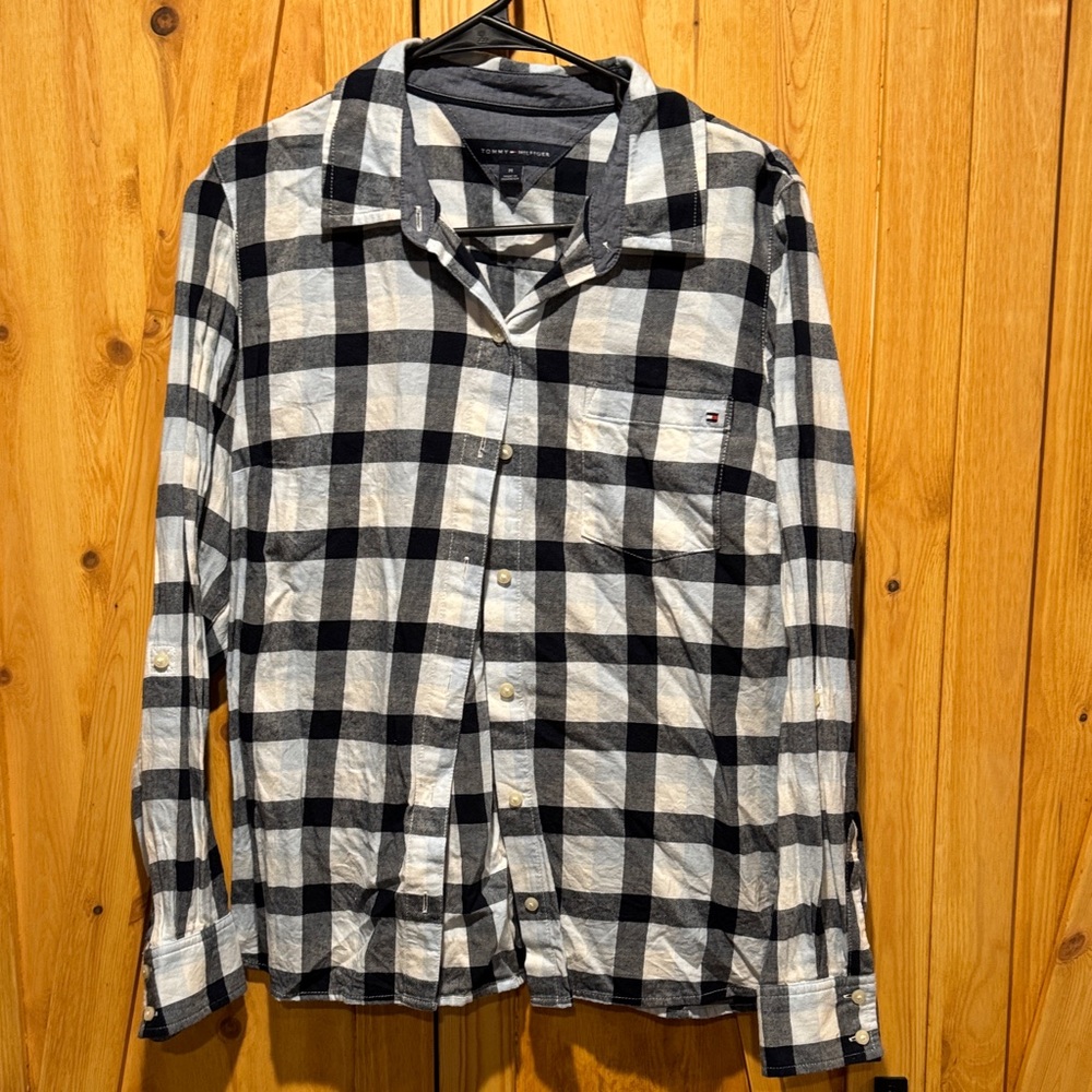 Tommy Hilfiger Checkered Black and White Shirt